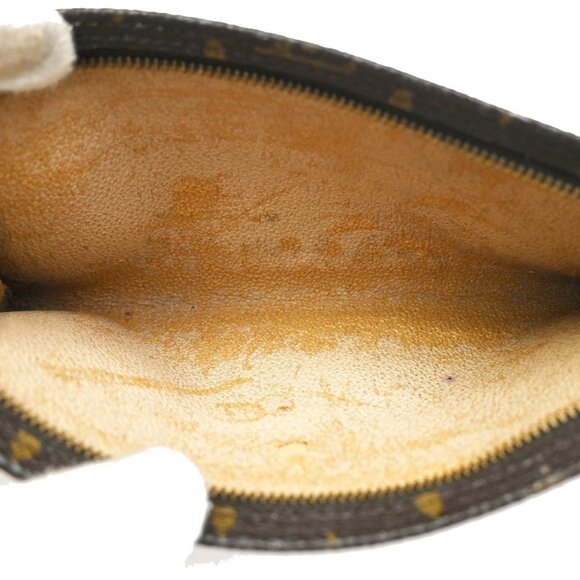 LOUIS VUITTON LV Logo Bucket GM Pouch Bag Monogram Leather Brown GHW - Picture 12 of 13